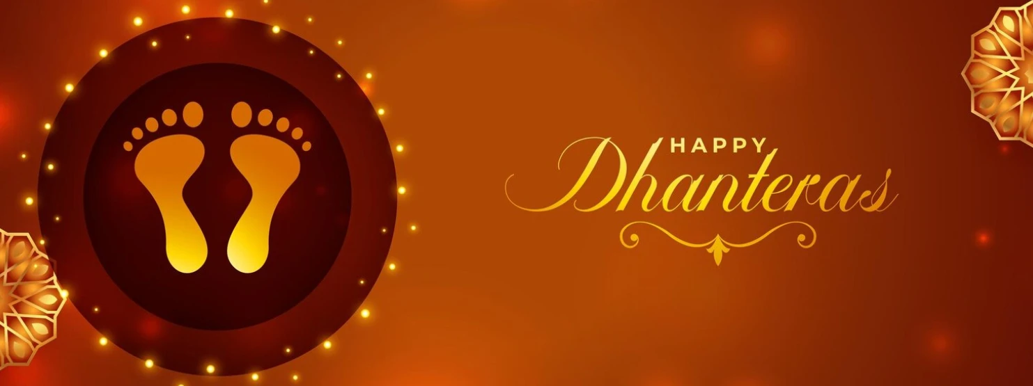 Gold coins and diyas symbolizing Dhanteras wealth